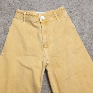 Zara yellow wide  leg jeans